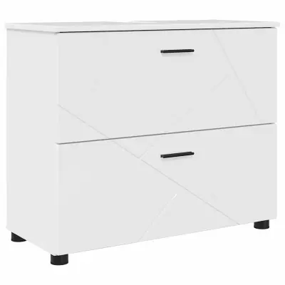 vidaXL Kopalniška omarica Bela z visokim sijajem 76.5 x 35 x 64 cm