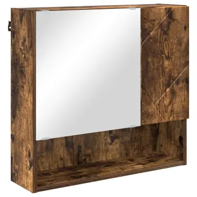 vidaXL Ogledalna omara Dimljeni hrast 59 x 17 x 55 cm Konstruiran les