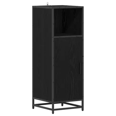 vidaXL Kopalniška omarica z vrati Črni hrast 35 x 37.5 x 100 cm