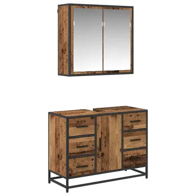 vidaXL Komplet pohištva za kopalnico 2 pcs Star les 80 x 33 x 60 cm