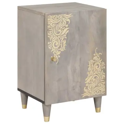 vidaXL Kopalniška omarica Siva 38 x 33 x 58 cm Trden mangov les