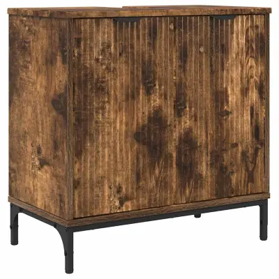 vidaXL Kopalniška omara za umivalnik s shranjevanjem Dimljeni hrast