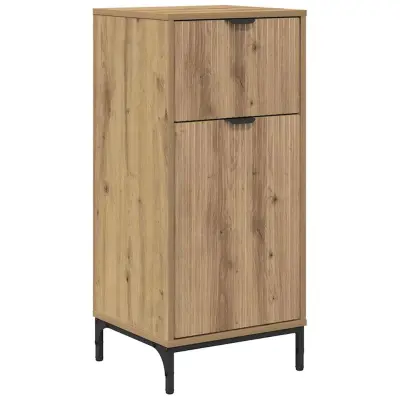 vidaXL Kopalniška omarica s predalom artisan hrast 39.5 x 36 x 88 cm