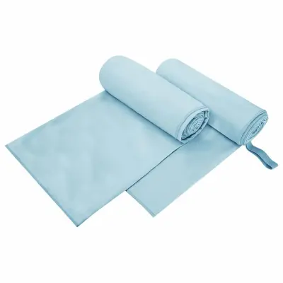 vidaXL Športne brisače 2 pcs Modra 200 x 100 cm Poliester in poliamid