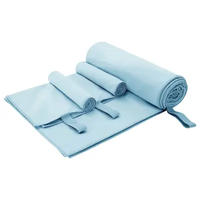 vidaXL Komplet športnih brisač 3 pcs Modra Poliester in poliamid