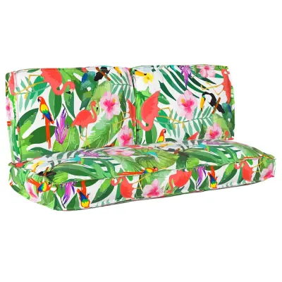 vidaXL Set blazin za palete z blazino 3 pcs večbarvno 120 x 50 x 12 cm