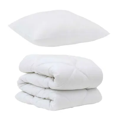 vidaXL Komplet odej z blazino 2 pcs Bela Mikrovlakna