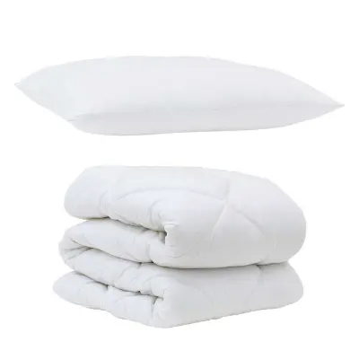 vidaXL Prevleka s blazino z blazino 2 pcs Bela Mikrovlakna