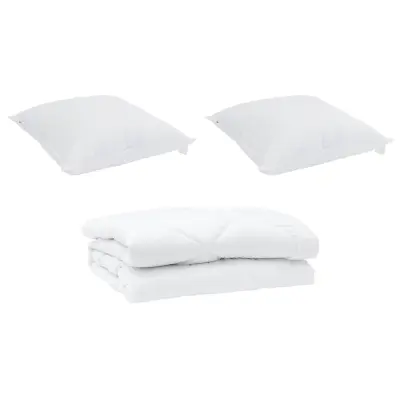 vidaXL Odeja z blazino 3 pcs Bela Mikrofibra