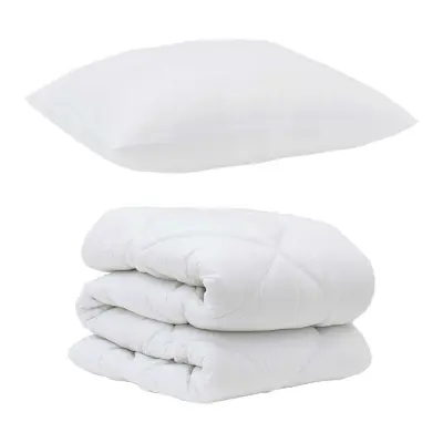 vidaXL Komplet odej z blazino 2 pcs Bela Mikrovlakna