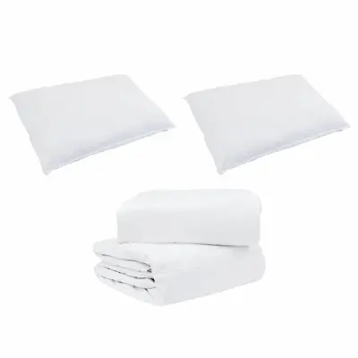 vidaXL Komplet odej z blazino 3 pcs Bela Perje