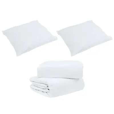 vidaXL Komplet odej z blazino 3 pcs Bela Perje