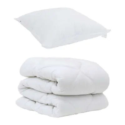 vidaXL Prevleka s blazino z blazino 2 pcs Bela Mikrovlakna