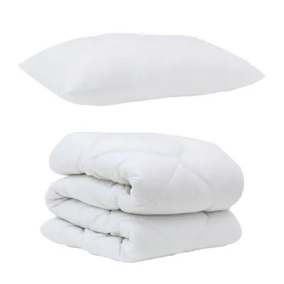 vidaXL Komplet odej z blazino 2 pcs Bela Mikrovlakna