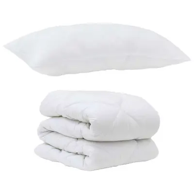 vidaXL Komplet odej z blazino 2 pcs Bela Mikrovlakna
