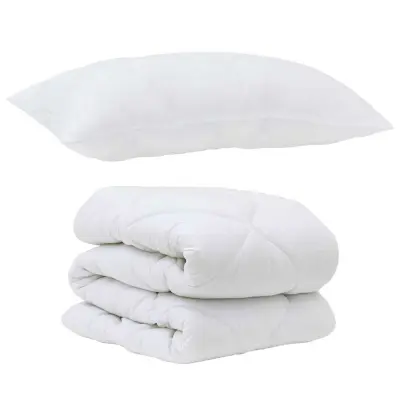 vidaXL Prevleka s blazino z blazino 2 pcs Bela Mikrovlakna