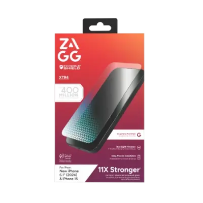 ZAGG IPHONE 15 16 ZAŠČITNO STEKLO GRAFEN Z MODRIM SVETLOBNIM FILTROM