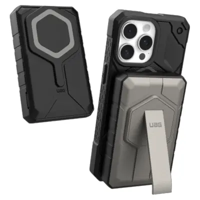 POWERBANK UAG RUGGED 10K 10000 MAH MAGSAFE Z PODSTAWKĄ 10W + KABEL - TYTANOWY
