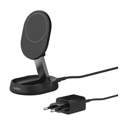 Belkin, MagSafe Qi2 15W 2-v-1 indukcijska izvlečna polnilna postaja za iPhone, Črna