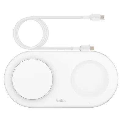 Belkin, Brezžični polnilec Brezžični Qi2 Dual Base 15W, Bela
