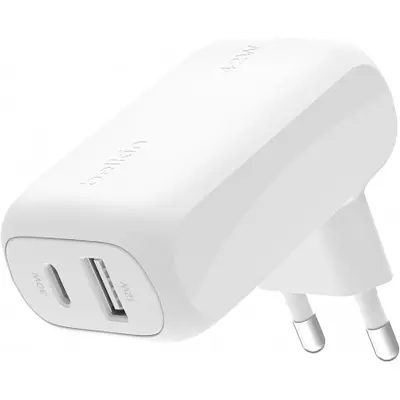 Belkin, 42W dvovratni USB-C USB-A ultra hitri omrežni polnilnik, Bela