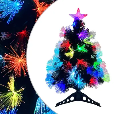 vidaXL Umestno božično drevo z dekorativnimi lučmi Zelena 64 cm PVC