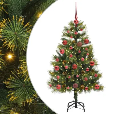 vidaXL Umjetno zložljivo božićno drevo s stožci Zelena 120 cm