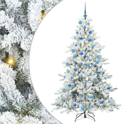 vidaXL Umetno Zložljivo Božično Drevo med 300 LED 180 cm PVC