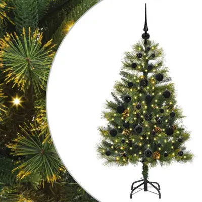 vidaXL Umjetno zložljivo božićno drevo s stožci Zelena 120 cm