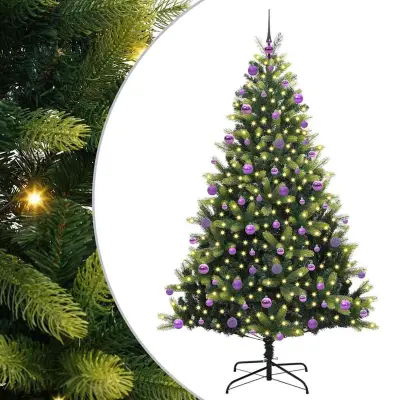 vidaXL Umjetno Božično Drevo s Povezovanjem 300 LED Zelena 210 cm