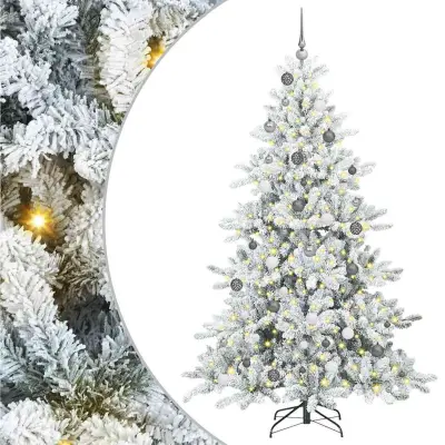 vidaXL Umetno Zložljivo Božično Drevo med 300 LED 210 cm PVC