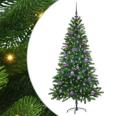vidaXL Božično drevo med 150 LED z stojalom Zelena 150 cm PE