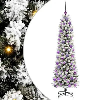 vidaXL Umestno božično drevo med 300 LED Zelena in bela 180 cm