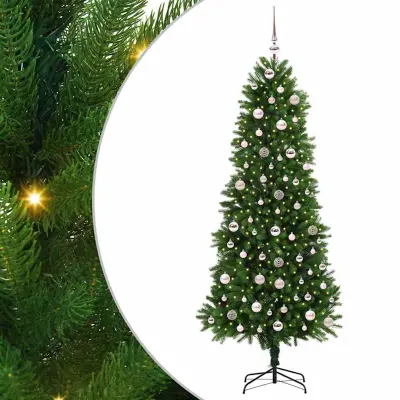 vidaXL Božično drevo med 300 LED z stojalom Zelena 240 cm PE