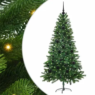 vidaXL Božično drevo med 150 LED z stojalom Zelena 150 cm PE