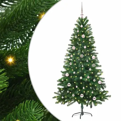 vidaXL Božično drevo med 150 LED z stojalom Zelena 150 cm PE