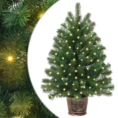 vidaXL Umestno božično drevo med 150 LED Zelena 65 cm PE in PVC