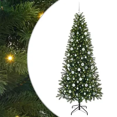 vidaXL Umestno božično drevo med 300 LED Zelena 210 cm PE in PVC