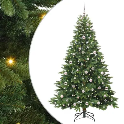 vidaXL Umestno božično drevo med 300 LED Zelena 210 cm PE in PVC