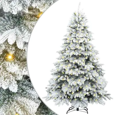vidaXL Umestno božično drevo med 300 LED Zelena 240 cm PE in PVC