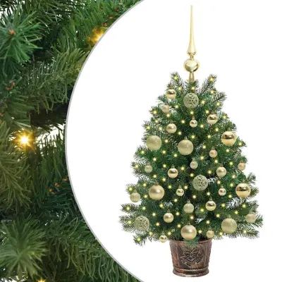 vidaXL Umestno božično drevo med 150 LED Zelena 75 cm PE in PVC