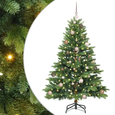 vidaXL Umestno božično drevo med 150 LED Zelena 150 cm PE in PVC
