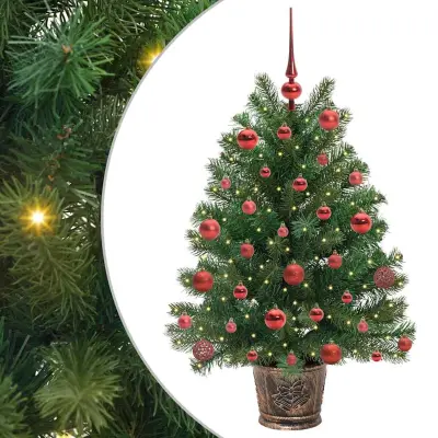 vidaXL Umestno božično drevo med 150 LED Zelena 95 cm PE in PVC