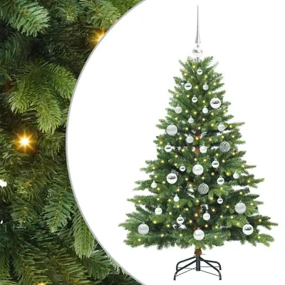 vidaXL Umestno božično drevo med 150 LED Zelena 120 cm PE in PVC