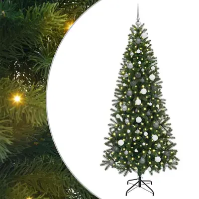 vidaXL Umestno božično drevo med 300 LED Zelena 210 cm PE in PVC