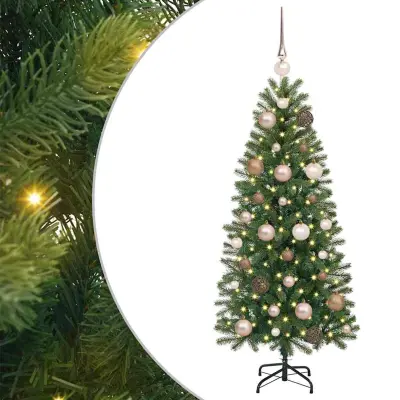 vidaXL Umestno božično drevo med 150 LED Zelena 120 cm PE in PVC