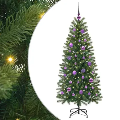 vidaXL Umestno božično drevo med 150 LED Zelena 150 cm PE in PVC