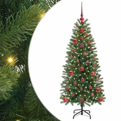 vidaXL Umestno božično drevo med 150 LED Zelena 120 cm PE in PVC