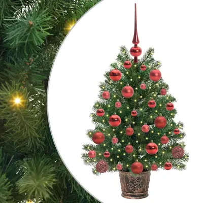 vidaXL Umestno božično drevo med 150 LED Zelena 75 cm PE in PVC