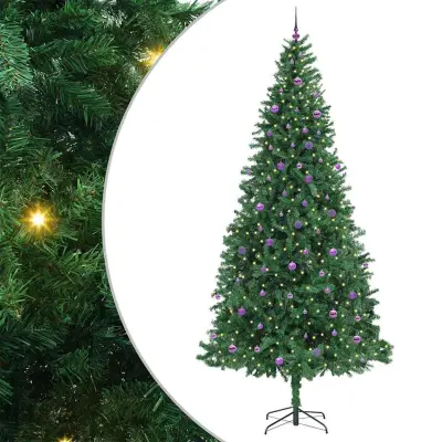 vidaXL Umestno božično drevo Zelena 300 cm PVC in kovina in plastika